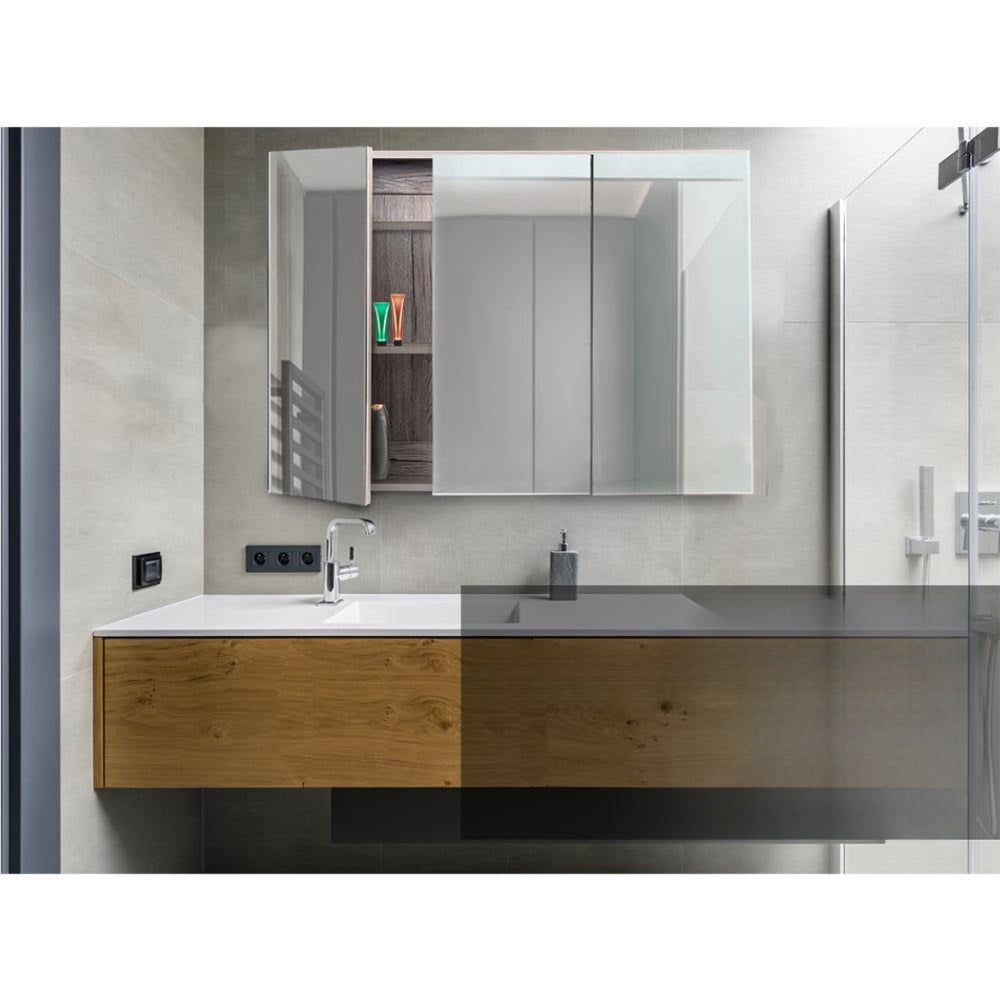 Bathroom Mirror Cabinet 900mm x720mm - Natural