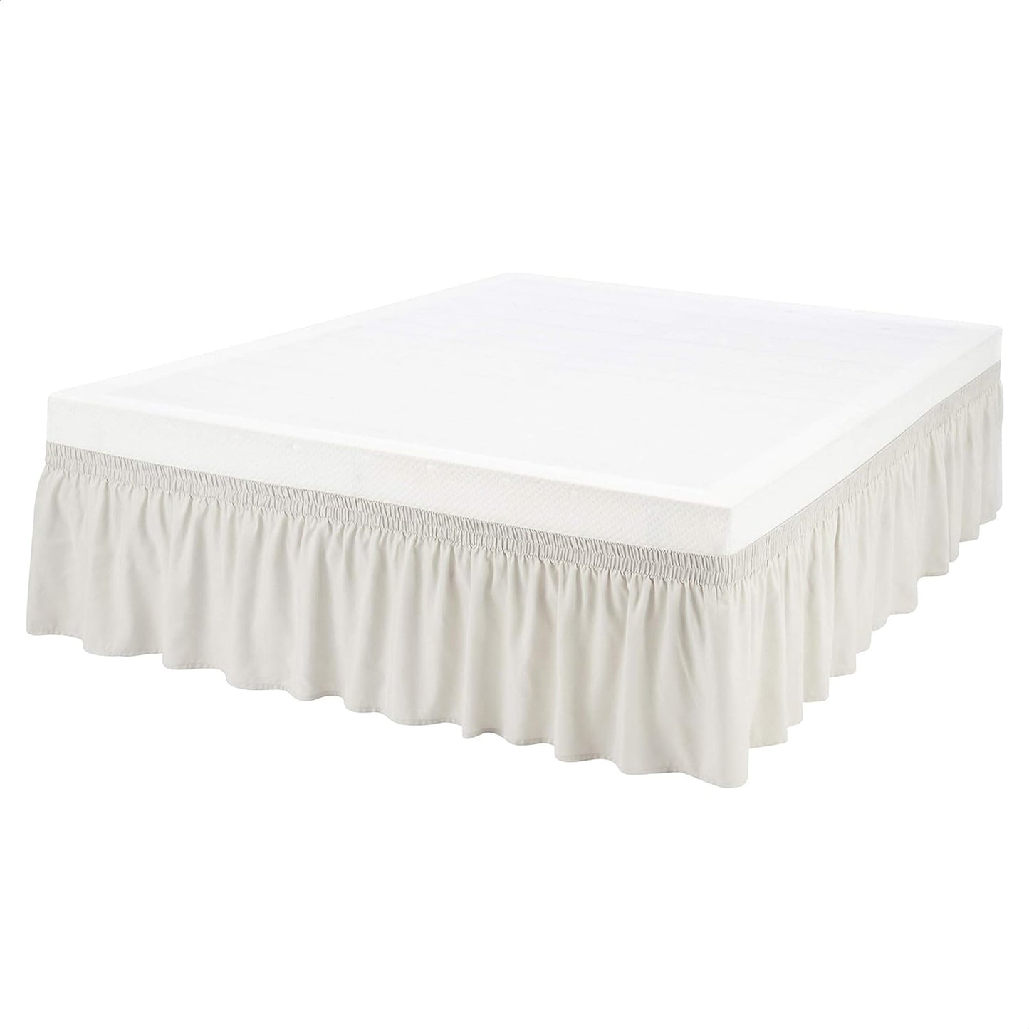 Microfibre Lightweight Elegantly Styled Ruffled Bed Skirt - Light Grey