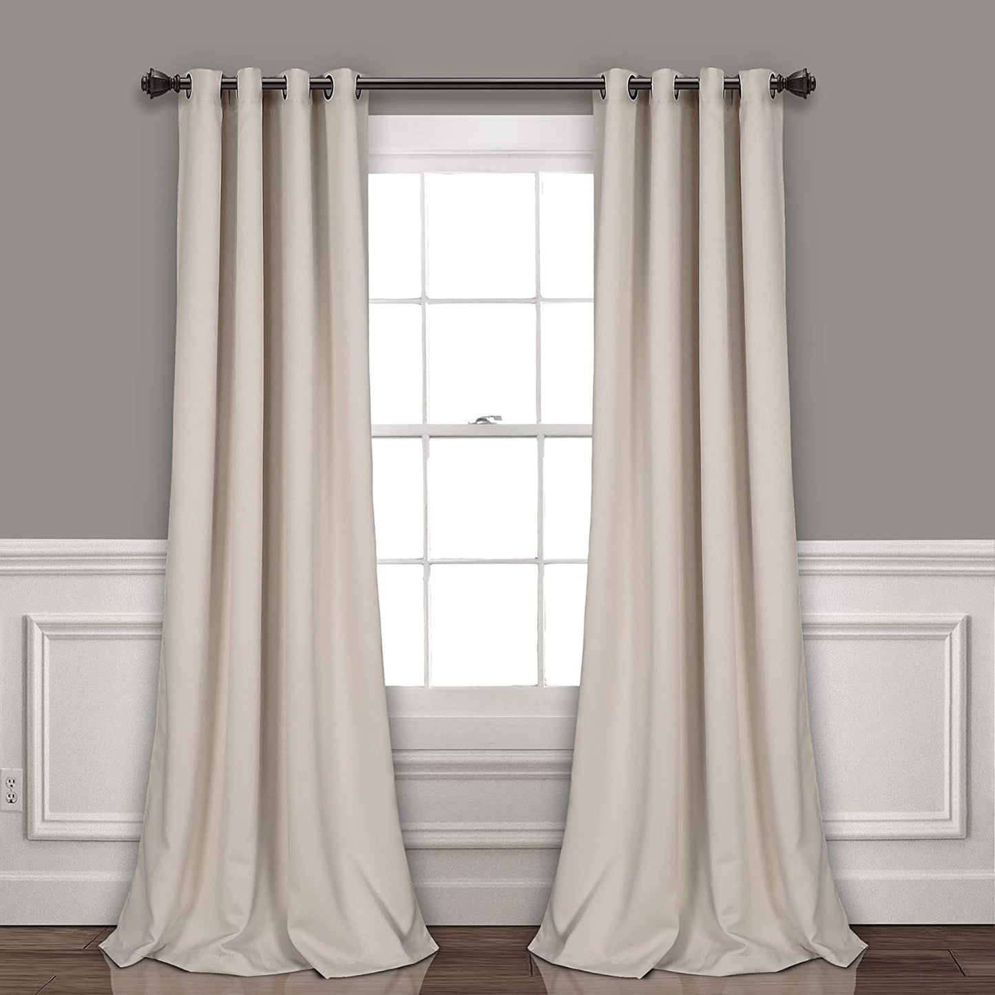 Insulated Grommet Blackout Curtain Panels Set 52x84 Inch - Wheat
