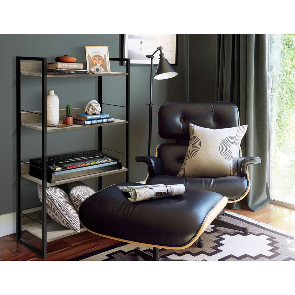 Book Shelf Display Shelves Corner Wall Wood Metal Stand Hollow Storage