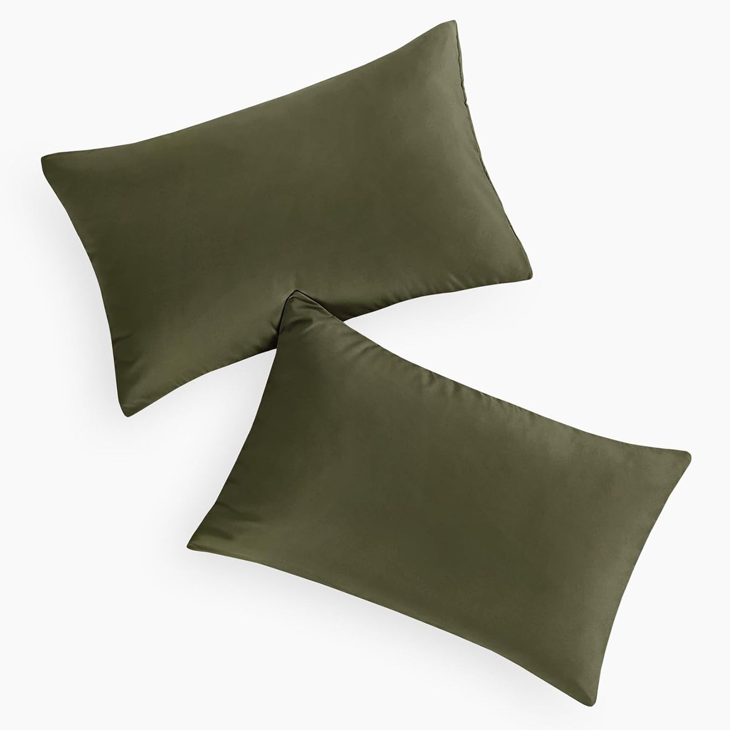 1000TC Ultra Soft Microfibre Pair of Pillowcases - Olive Green