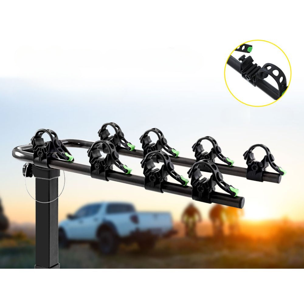 Bicycle Car Rear Carrier Hitch Mount Towbar Foldable Steel - Fits 4 Bikes