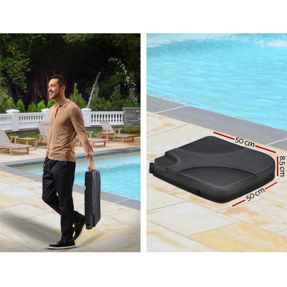 Garden Beach Sun Umbrella with Base UV Cantilever 3M - Black