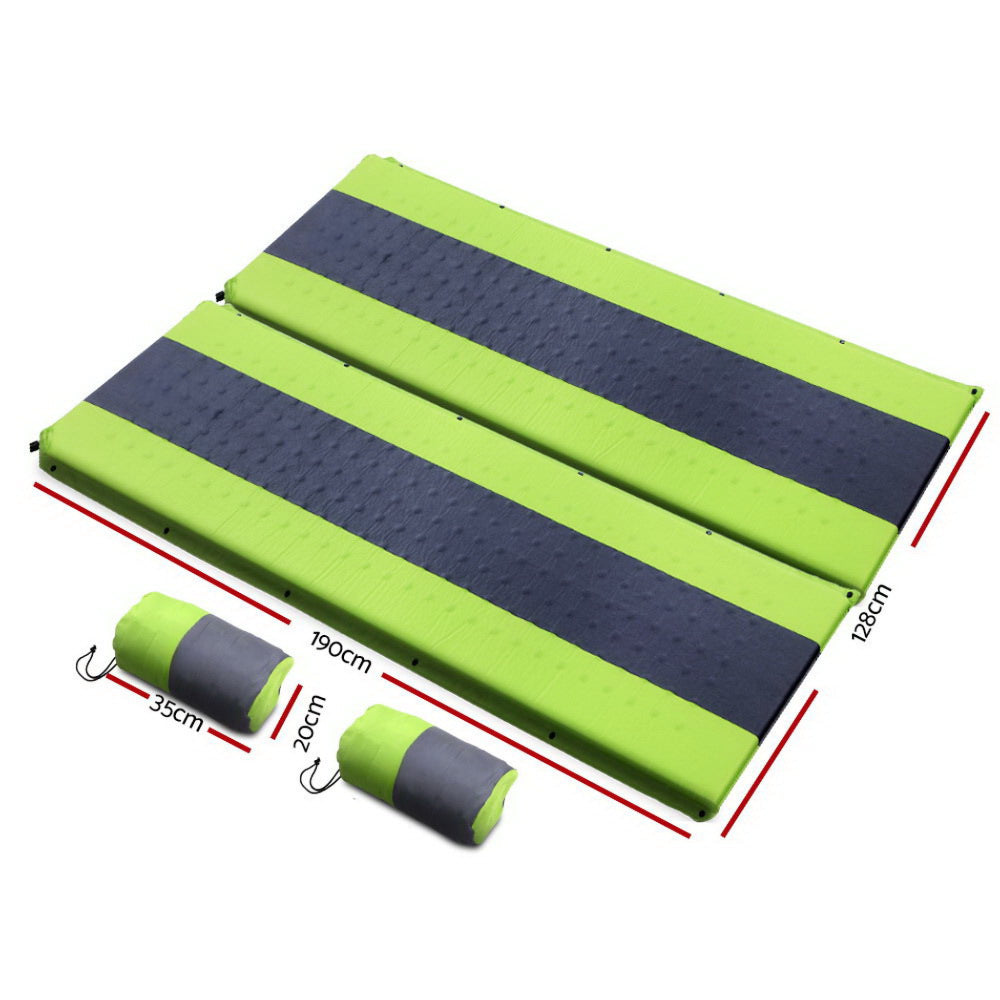 Camping Self Inflating Sleeping Mat Air Bed Double - Green