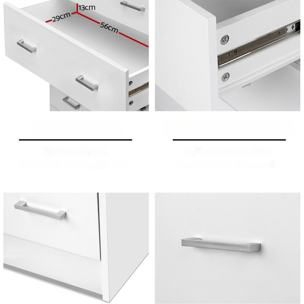 Tallboy 4 Drawers Storage Cabinet - White