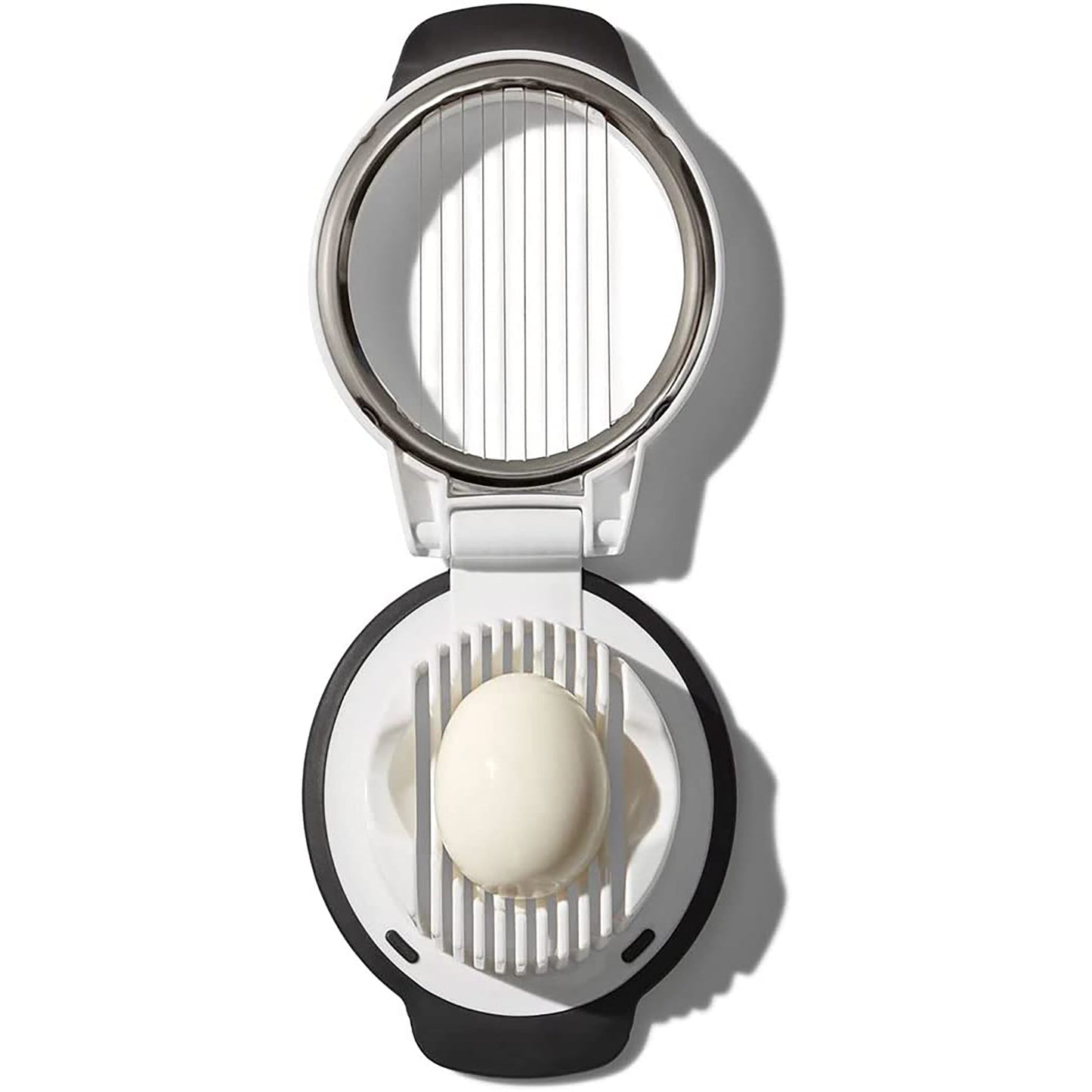 Stainless Steel Egg Slicer with Anti Slip Base - White