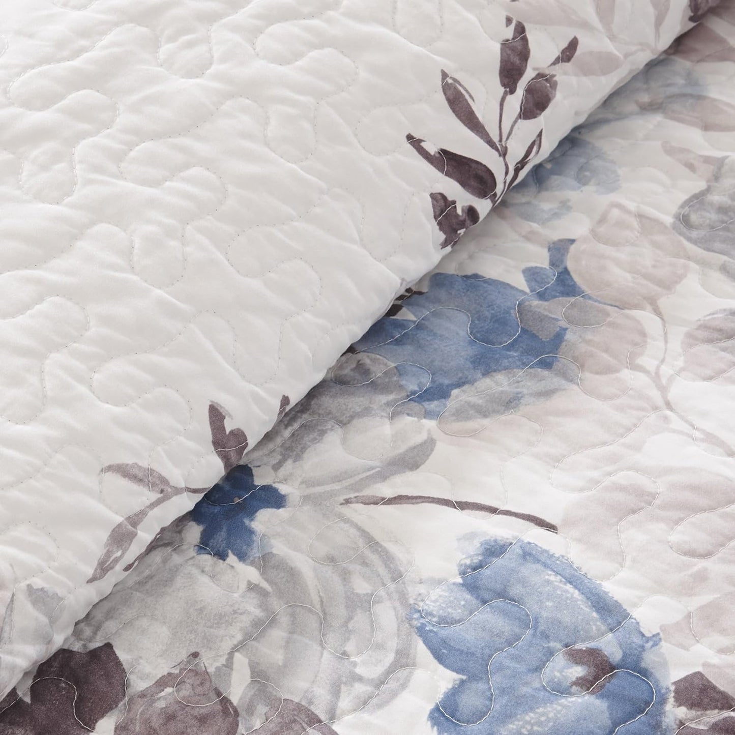 Lightweight Breathable Bedspread Coverlet Set - Floral Blue