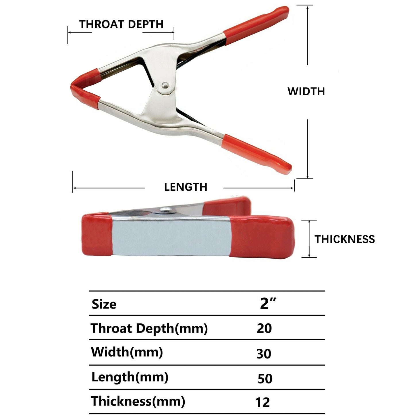 2in Spring Clamp DIY Quick Tools Grip Plastic Clips Photography Woodworking