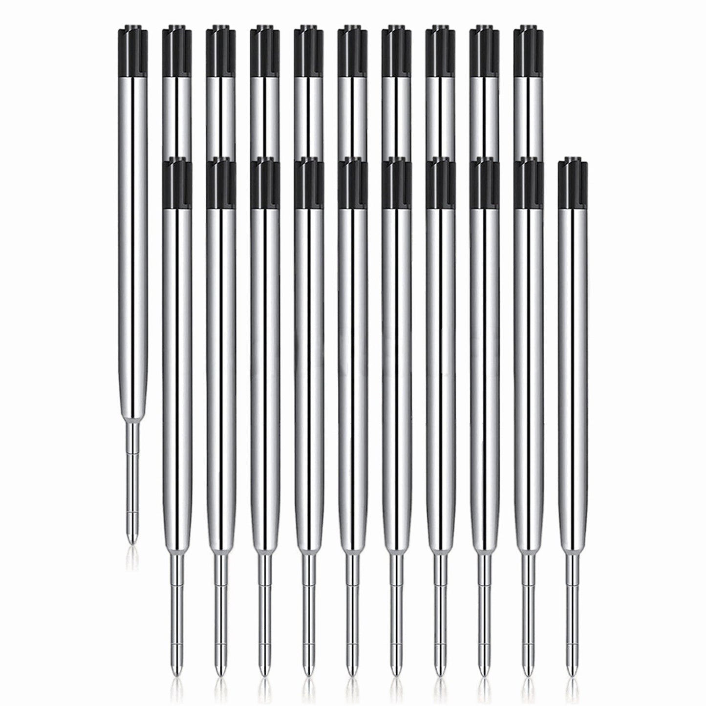 20pcs Refill Ink Cartridges for Parker Pens Black Ballpoint Medium