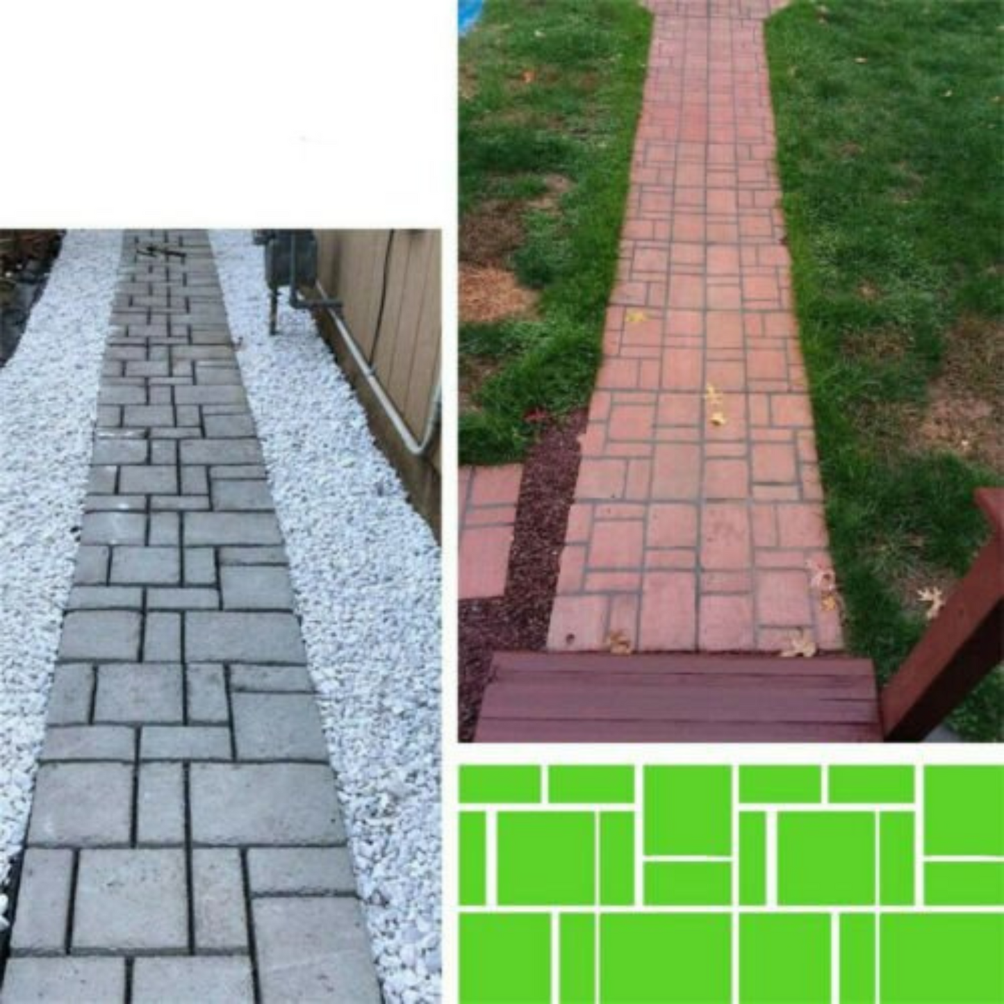 Concrete Paving Patio Mold Garden Path Maker Driveway Walk Road Stone Mould