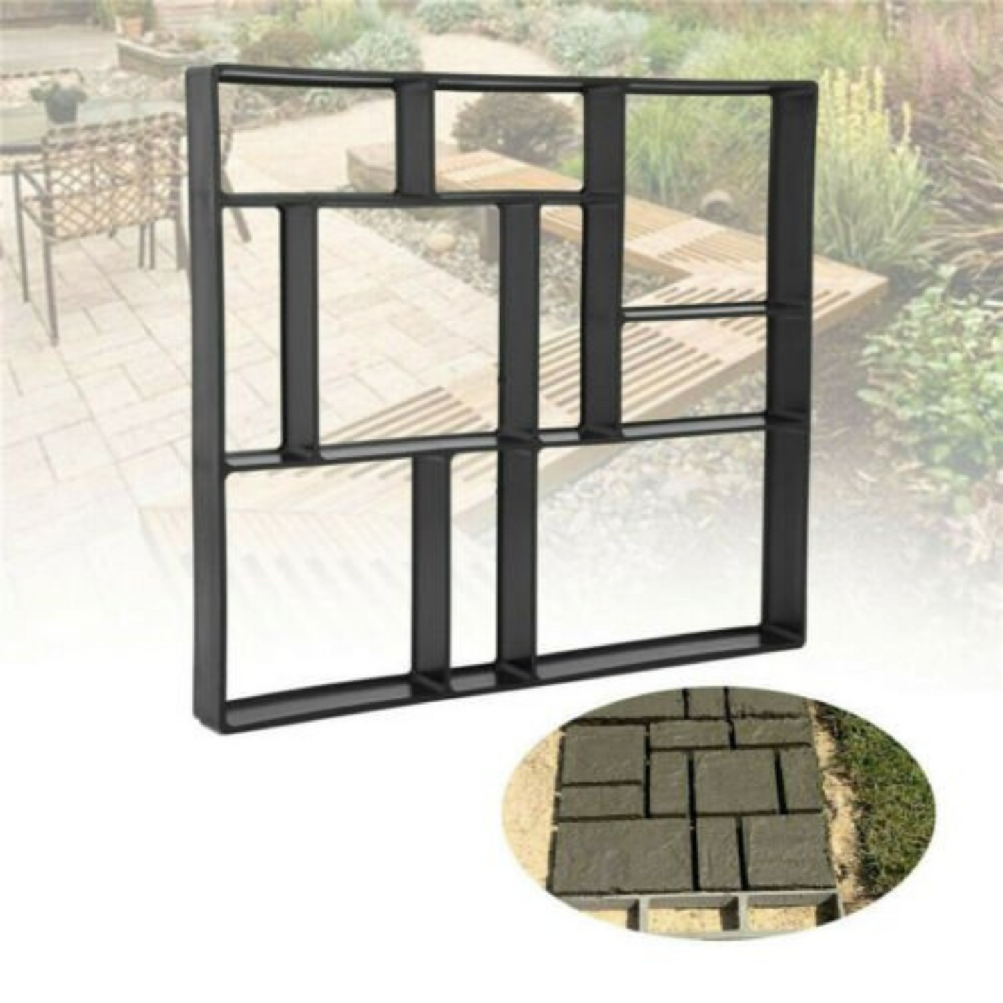 Concrete Paving Patio Mold Garden Path Maker Driveway Walk Road Stone Mould