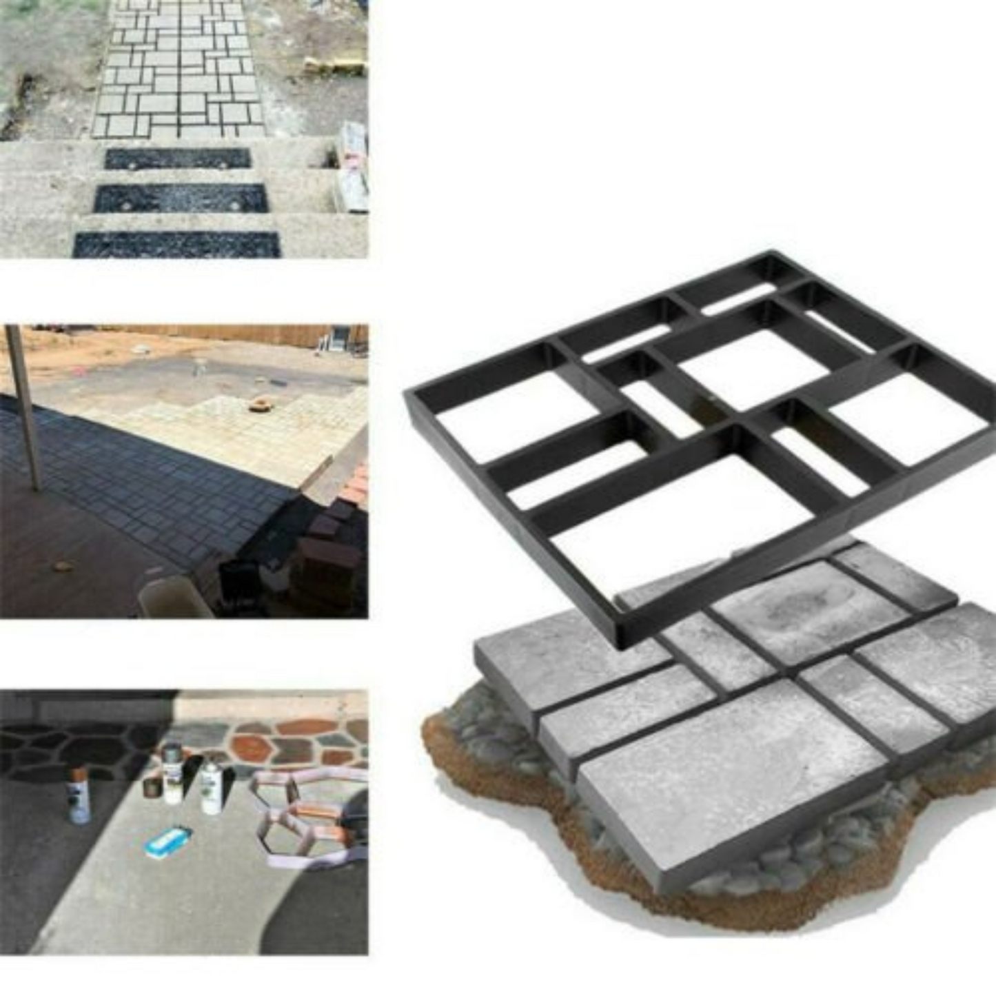Concrete Paving Patio Mold Garden Path Maker Driveway Walk Road Stone Mould