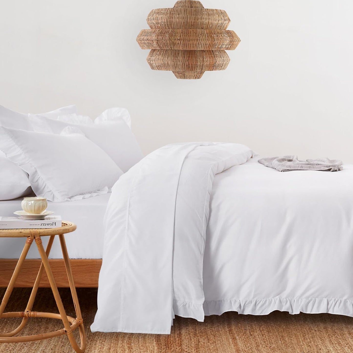 1000TC Ultra Soft Microfiber Duvet Doona Cover Quilt Cover Set - White