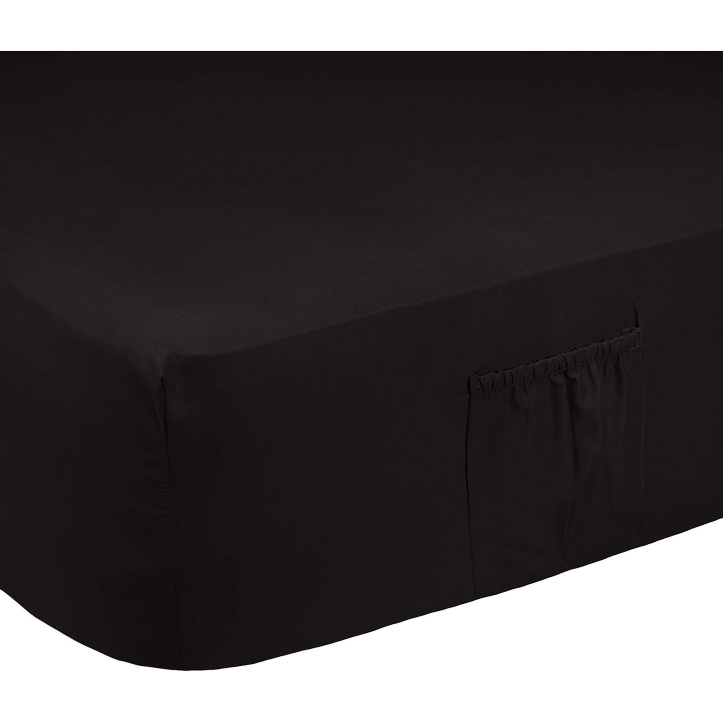 Soft Microfibre Bed Sheet Set with Elastic Pockets - Coal Black
