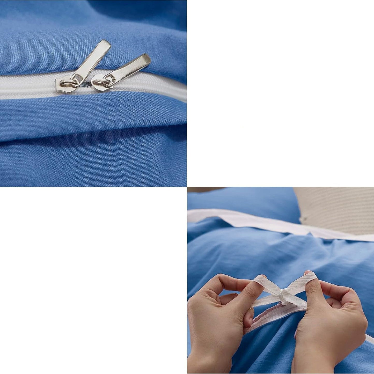 2000TC Ultra Soft Microfiber Zipper Closure Quilt Cover Set - Ocean