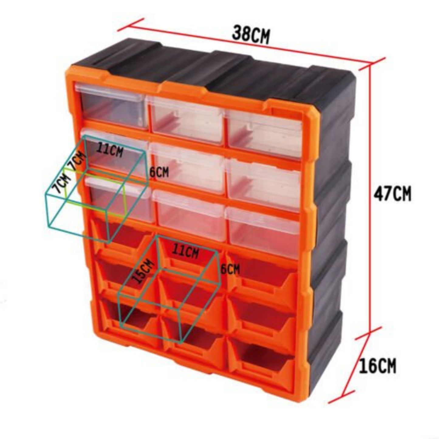 Tool Storage Organizer Parts Drawers Cabinet Box Chest with Dividers