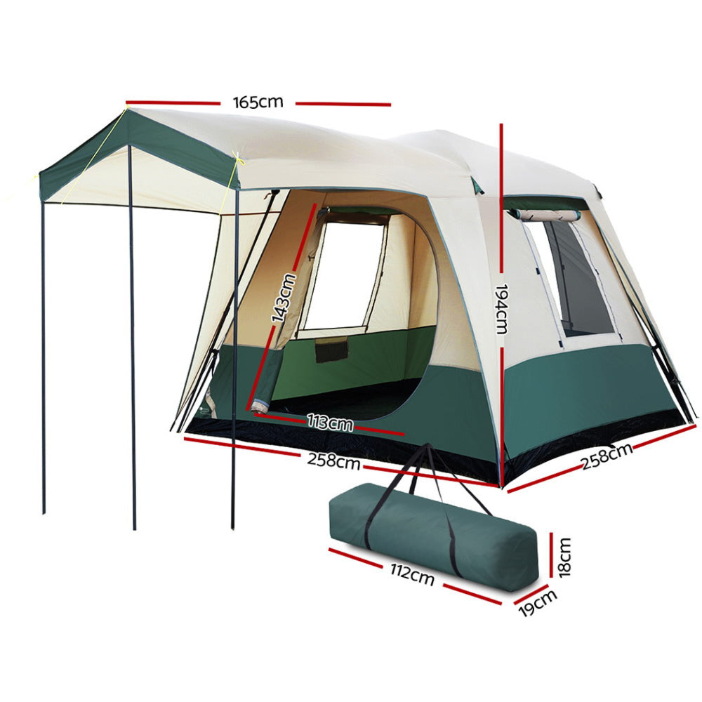 Camping Tent Pop Up Family Hiking Beach Dome - Fits 4 Person