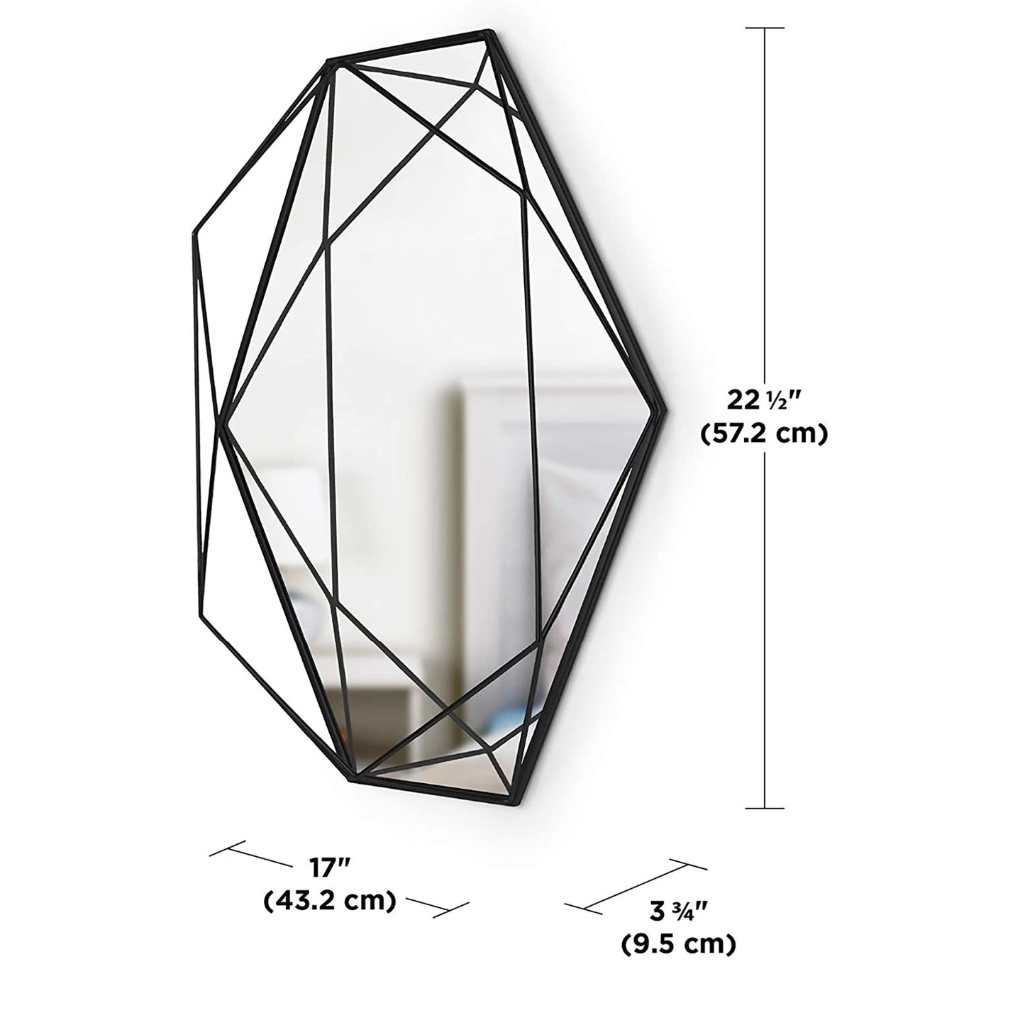 Modern Geometric Shaped Oval Wall Mirror Home Decor - Black