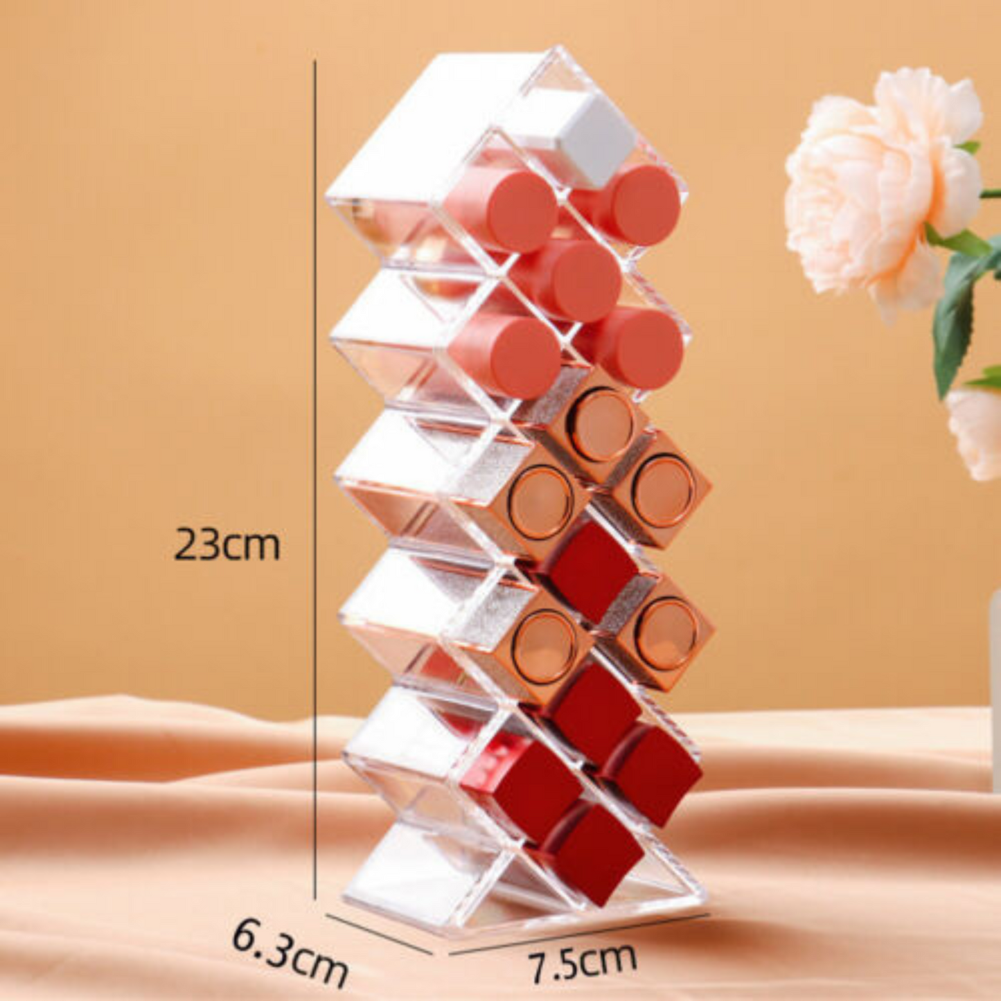 Clear Lipstick Organizer Display Stand Storage for Lipgloss and Makeup Holder