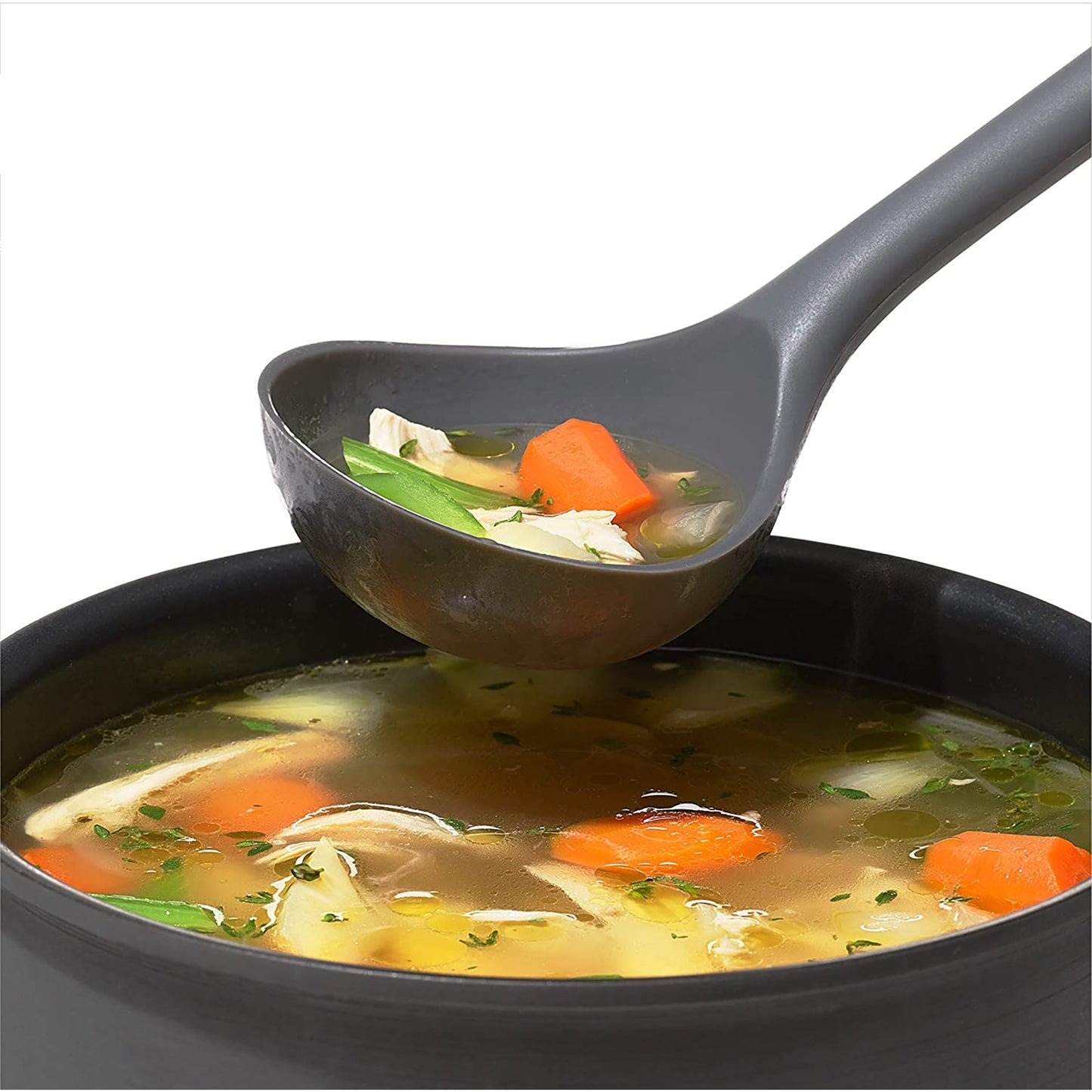 Silicone Soup Ladle Kitchen Utensil - Black