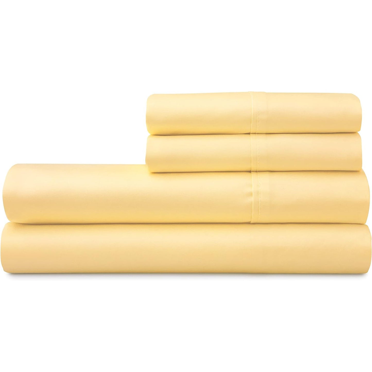 100% Cotton Soft and Durable Sateen Bed Sheet Set - Yellow