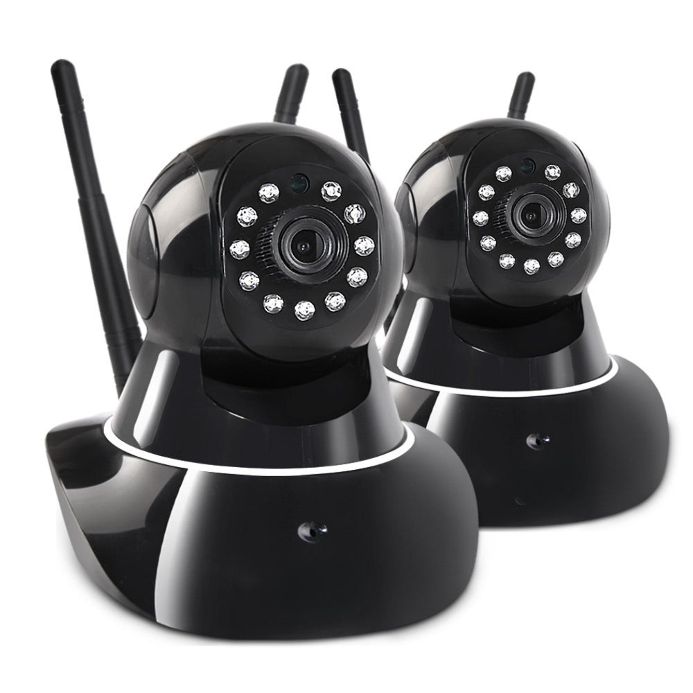 Set of 2 1080P Wireless IP Cameras - Black