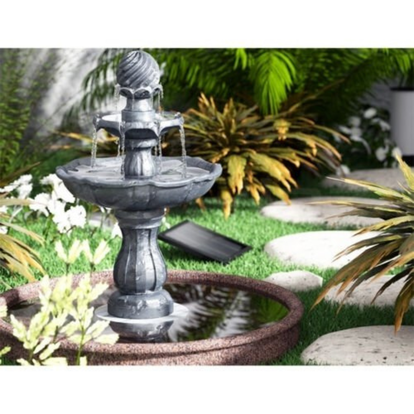 Solar Water Fountain Pump Garden Bird Bath Outdoor Indoor Panel Features