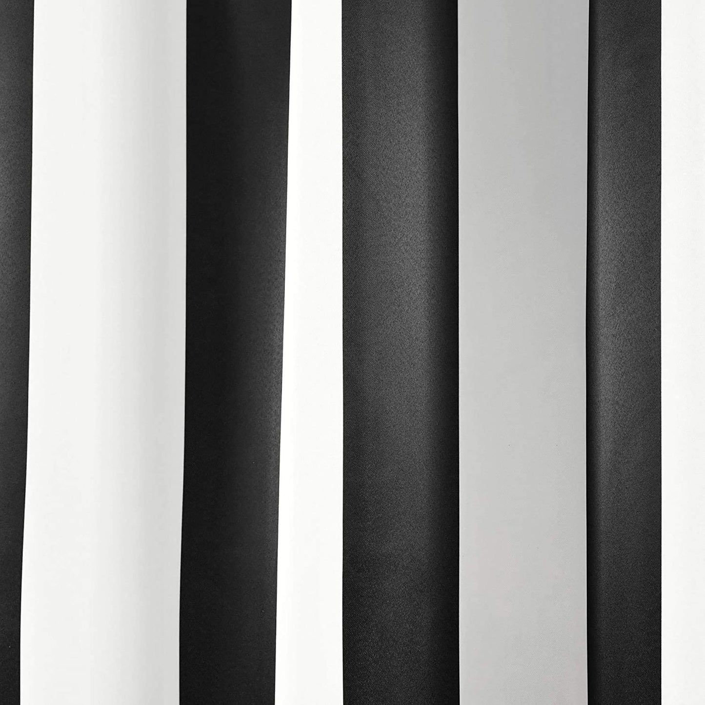 Stripe Energy Efficient Room Darkening Window Curtain Panel Set of 2 - Black