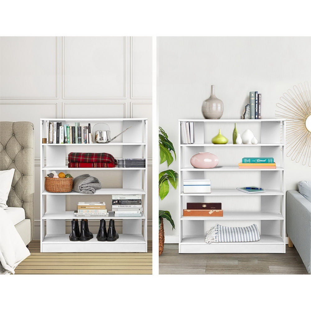 6-Tier Shoe Rack Cabinet - White