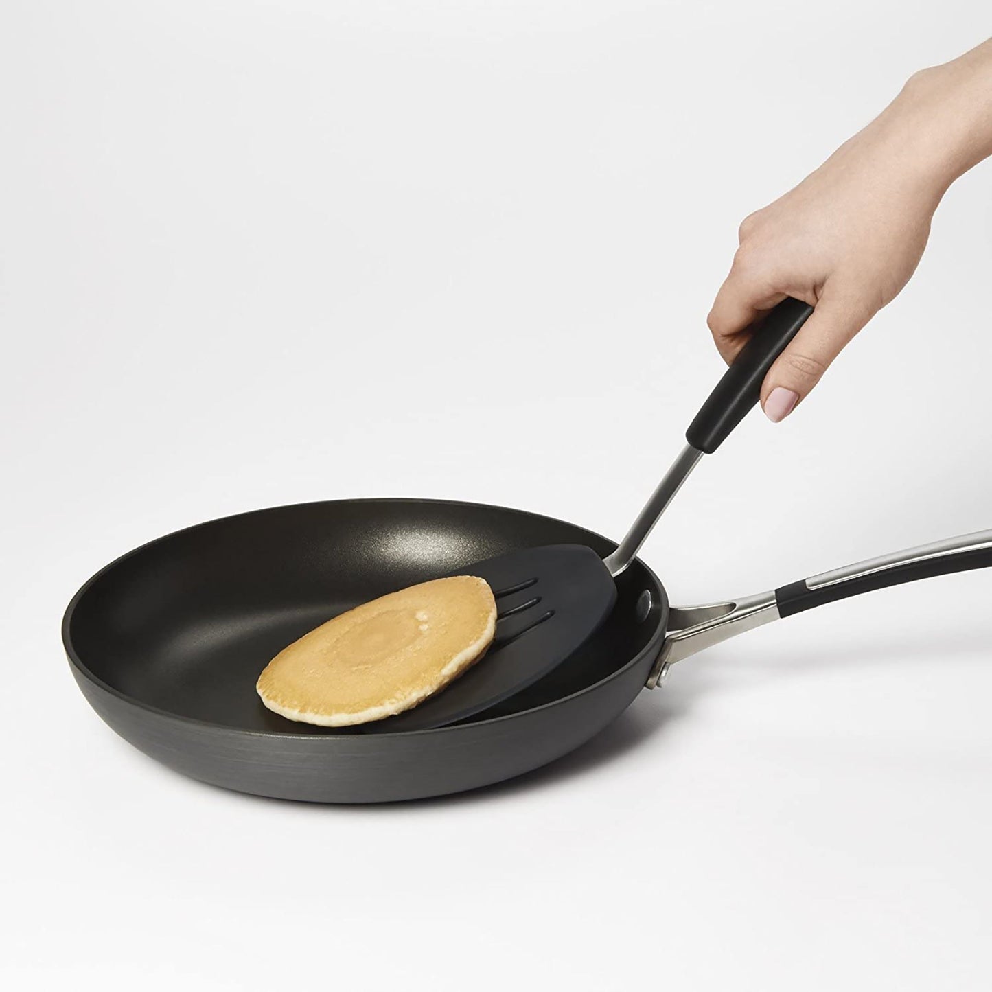 Silicone Pancake Turner Spatula for Non-Stick Cookware - Black