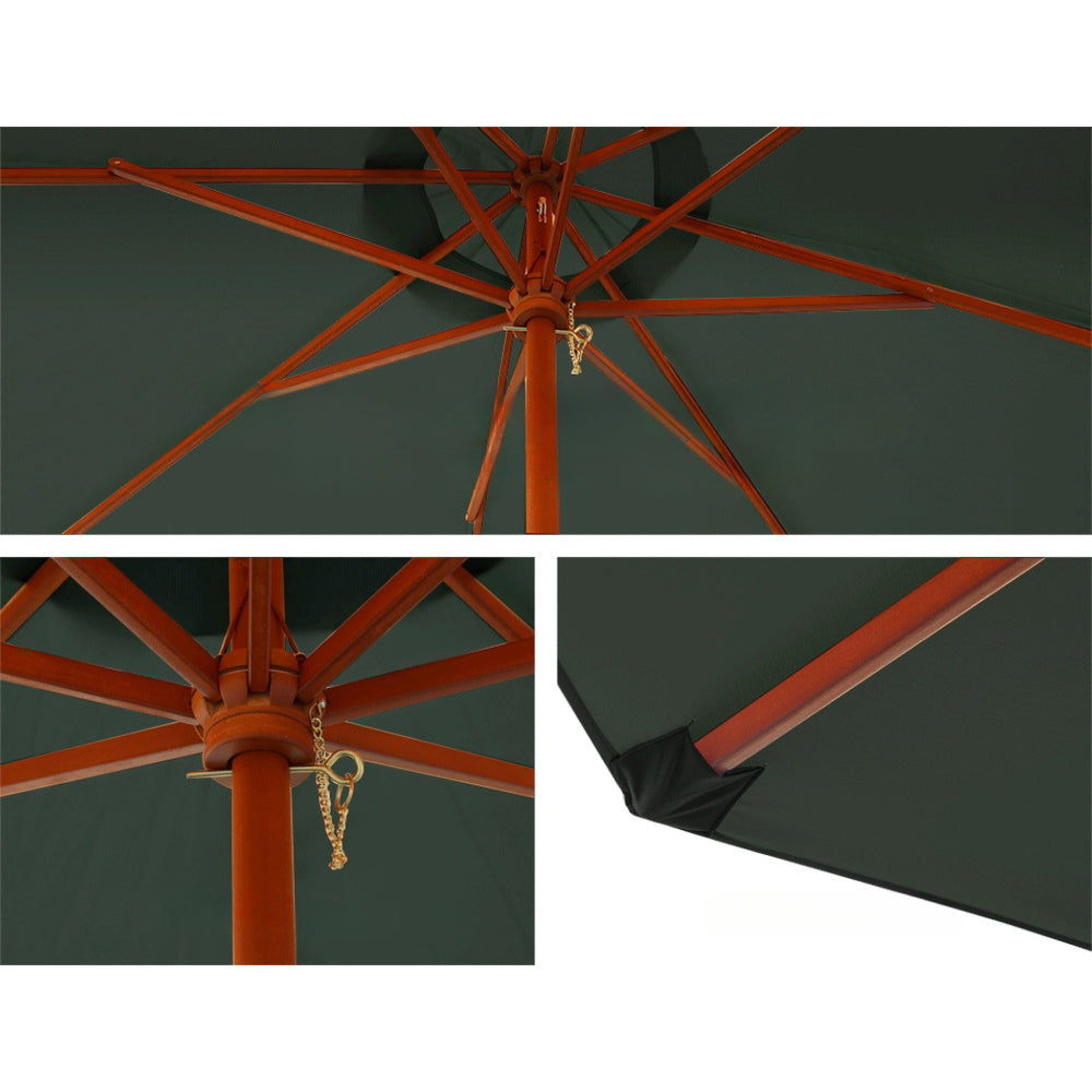 Garden Outdoor Umbrella Pole with Base Stand Charcoal - 3M