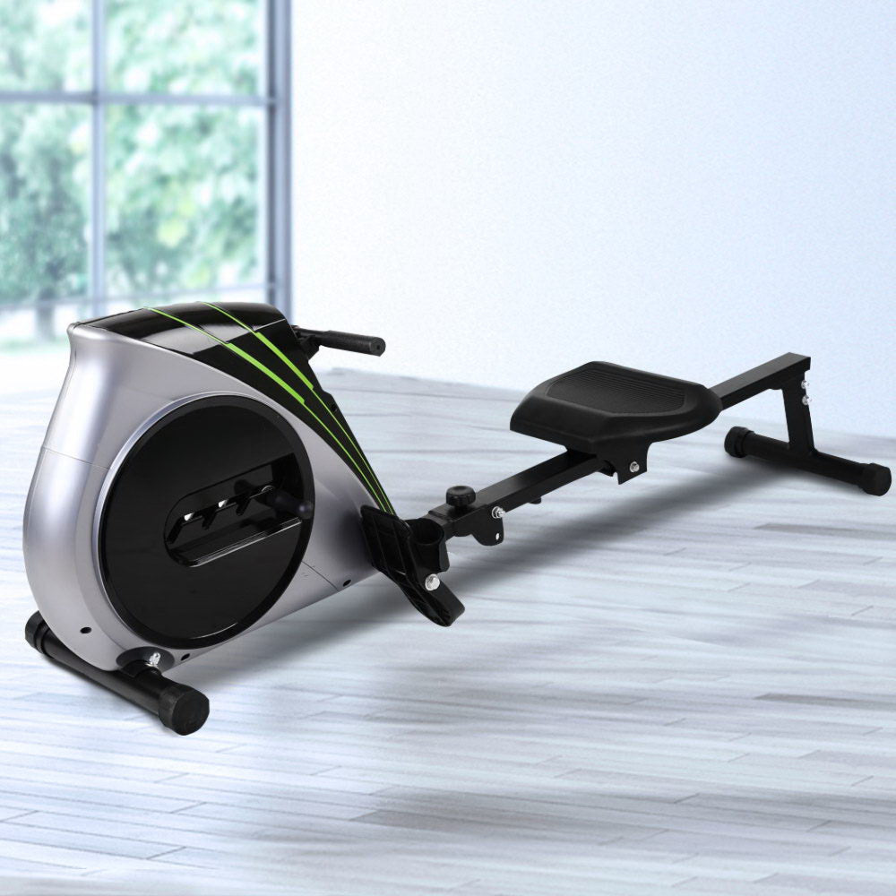 Rowing Exercise Machine Rower Resistance Home Gym - Grey