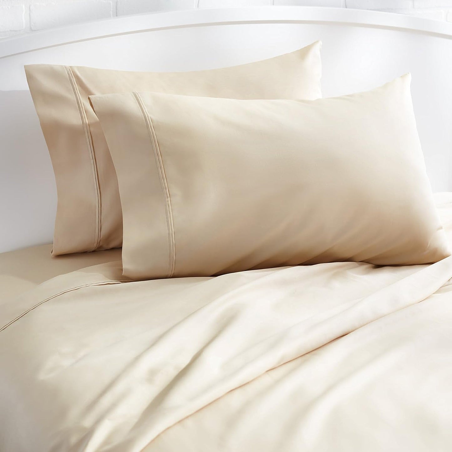 400 Thread Count Cotton Pillow Cases - Beige