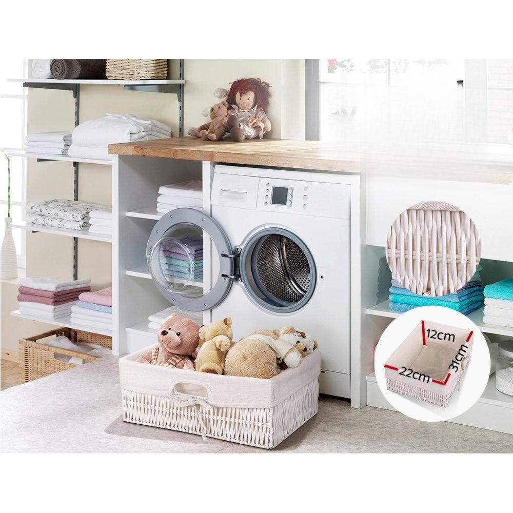 3 Basket Storage Drawers - White