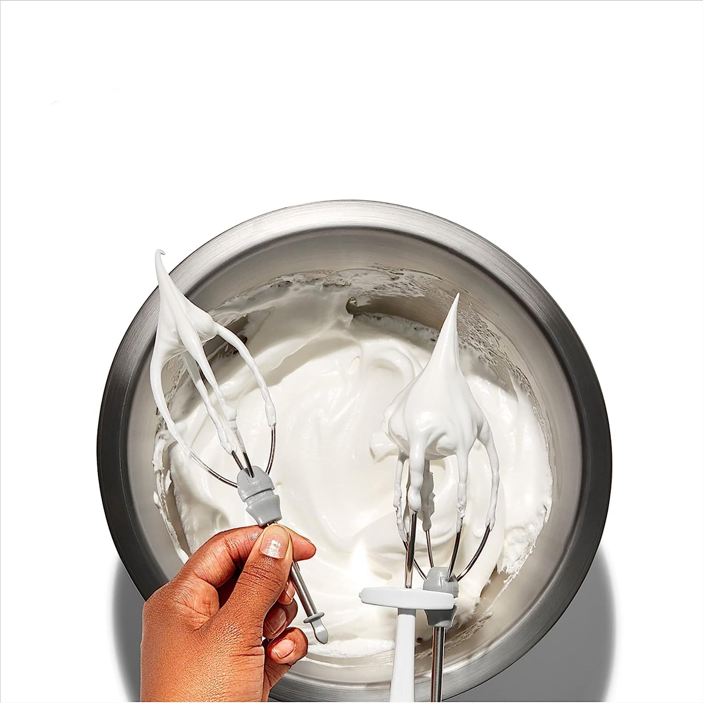 Stainless Steel Egg Beater 12x5 Inch - Black and White