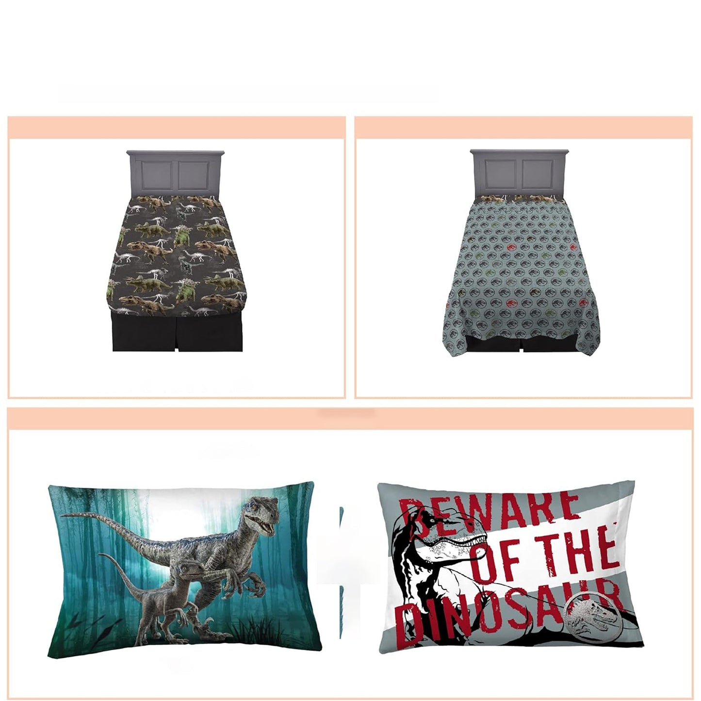 Kids Bedding Super Soft Microfibre Bed Sheet Set - Jurassic World Dominion