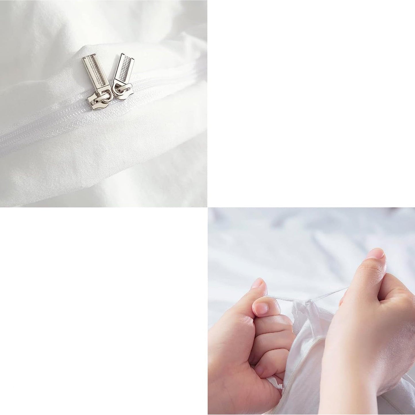 2000TC Ultra Soft Microfiber Zipper Closure Quilt Cover Set - White