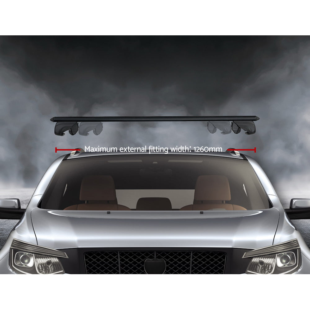 Universal Car Roof Rack Aluminium Cross Bars Adjustable - Black