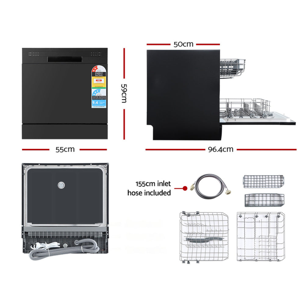 Benchtop Dishwasher Counter Bench Top Freestanding Dish Washer 8 Place