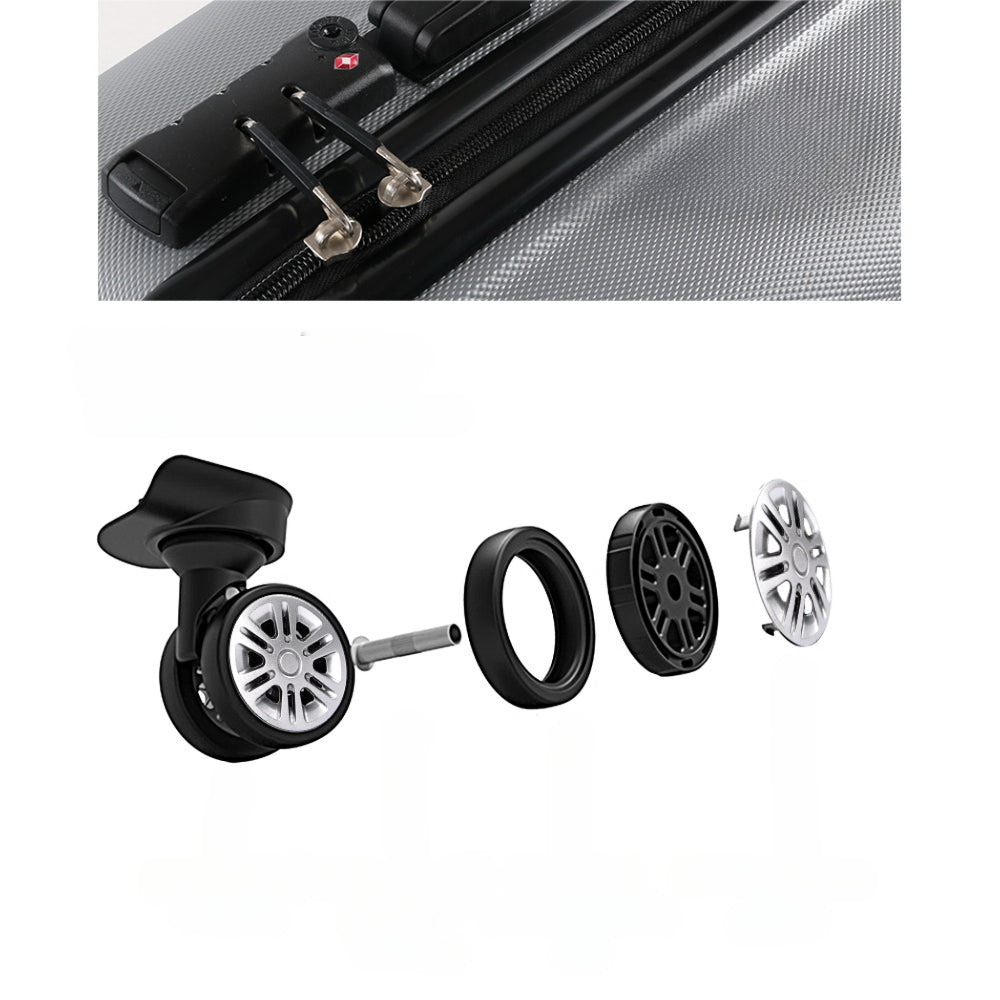 3pc Luggage Sets Trolley Travel Suitcases TSA Hard Case Silver