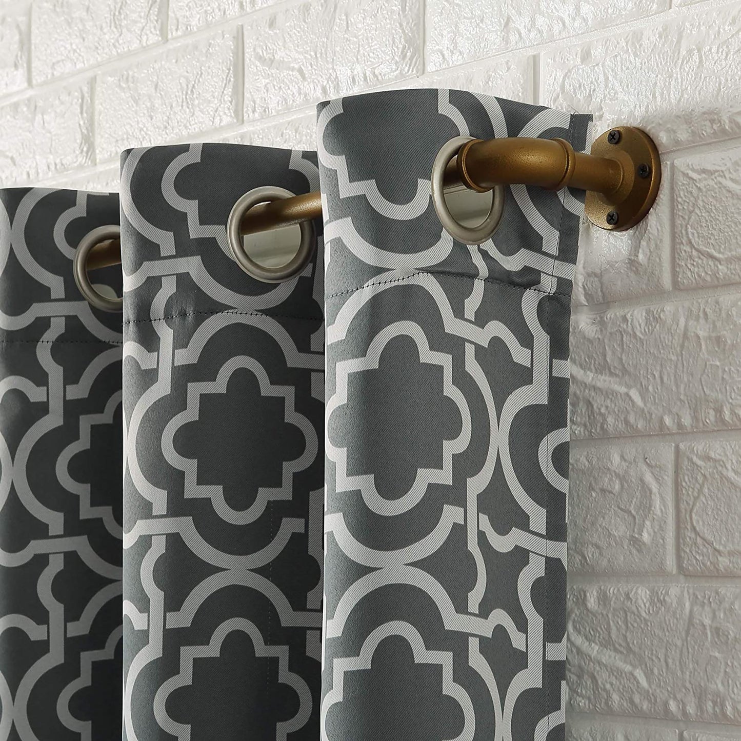 Trellis Blackout Grommet Curtain Panel 40x84 Inch - Gray