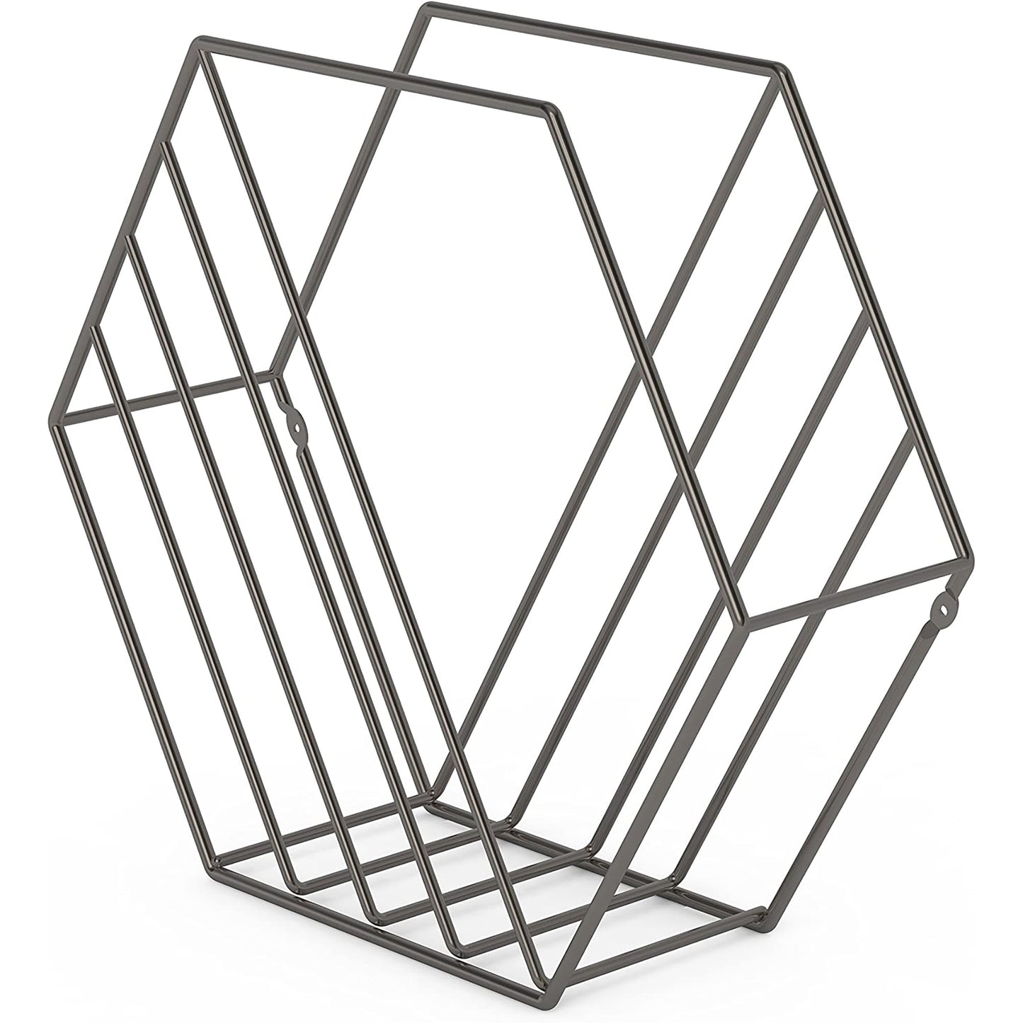 1 Titanium Furniture Rack Storage for Magazine and Vinyl Record - Grey