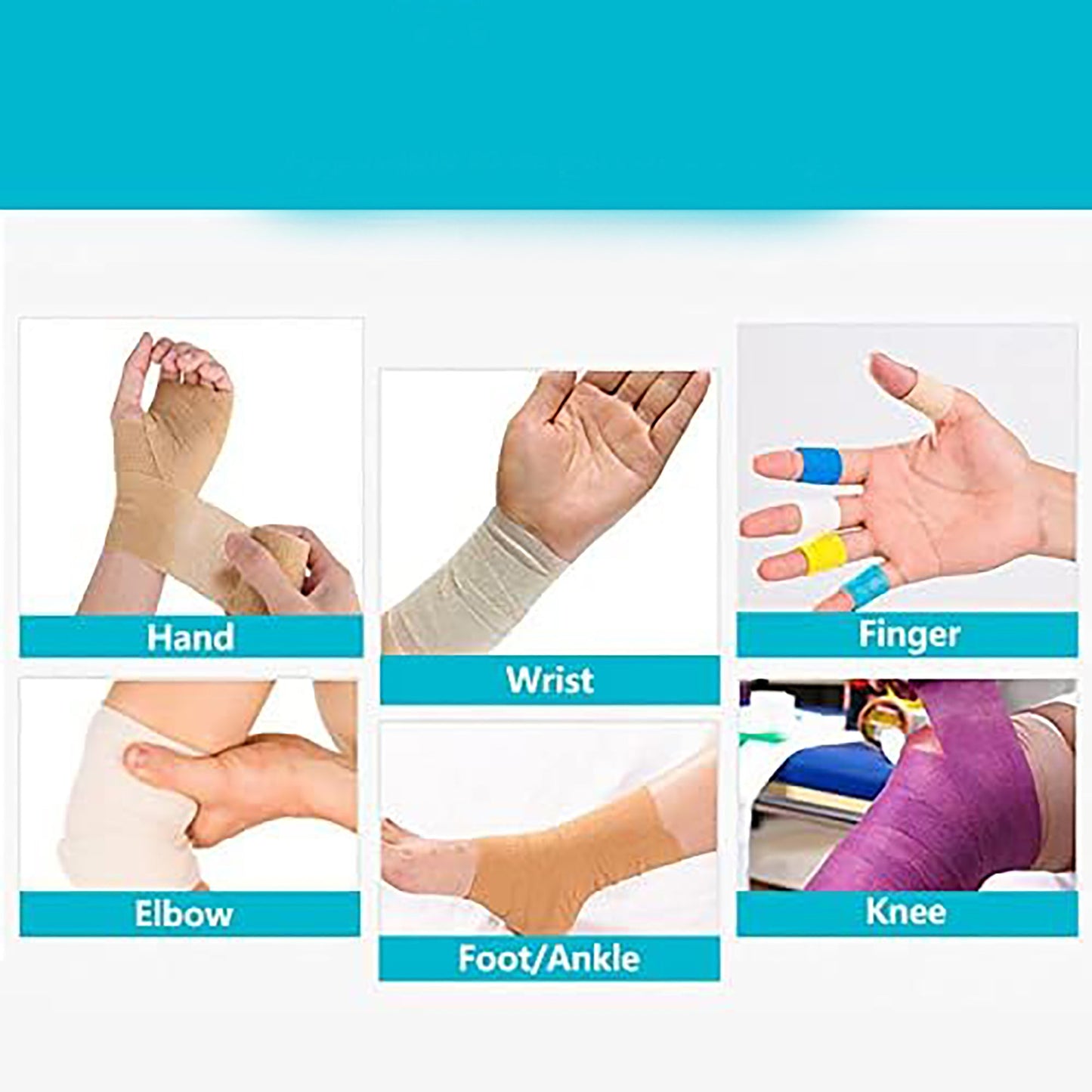 Breathable Elastic Self Adhesive All Sports Athletic Tape - Black