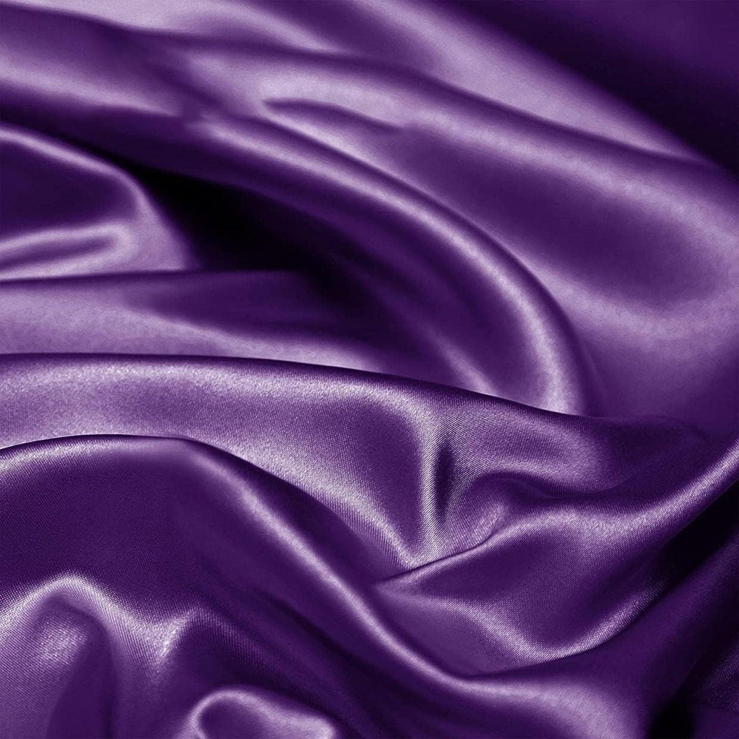 2000TC Microfibre Art Silk Satin Bedding Sheet Set - Purple