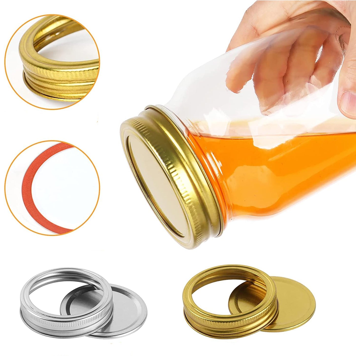 Mason Jars with 18 Regular Lids and Bands with 12 Labels Included 12 Pack - 16 oz