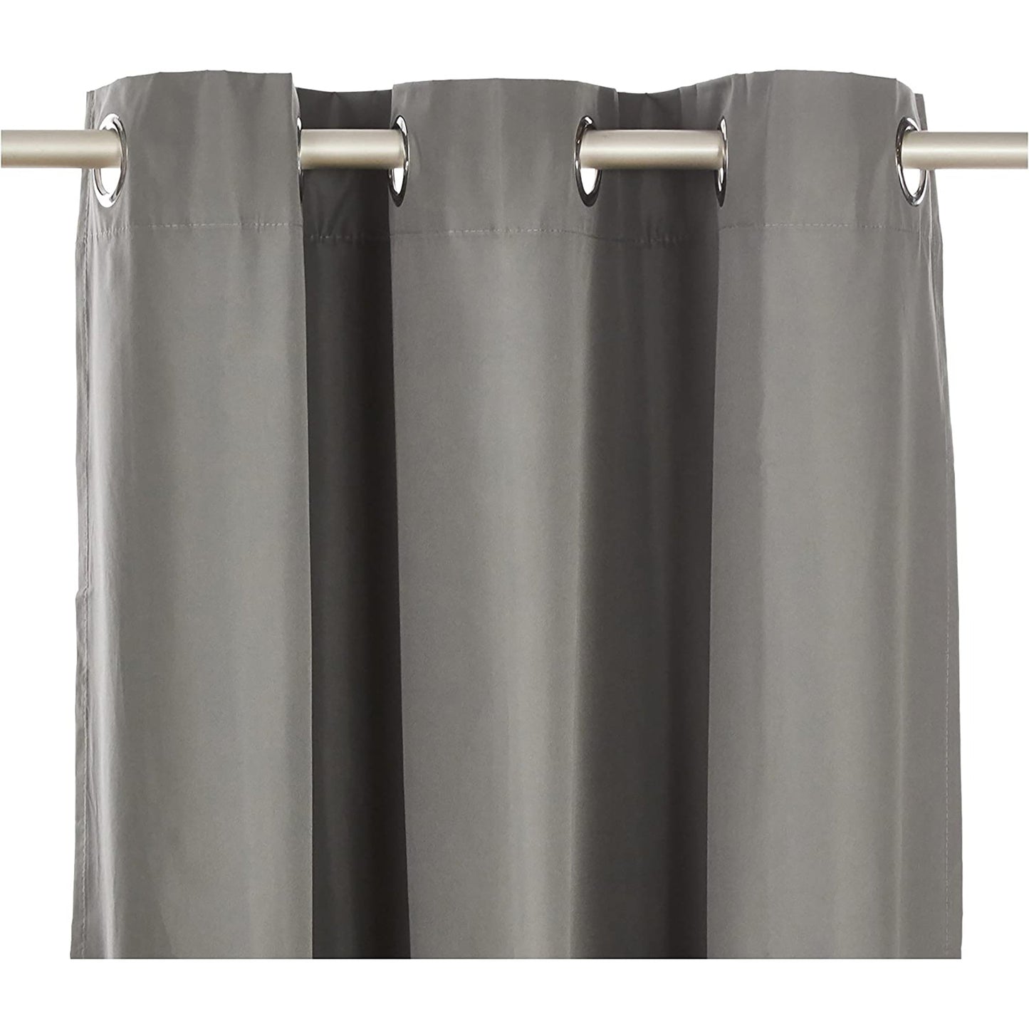 Grommetted Room Darkening Curtain Set with Tie Backs 54x46 Inches - Dark Gray
