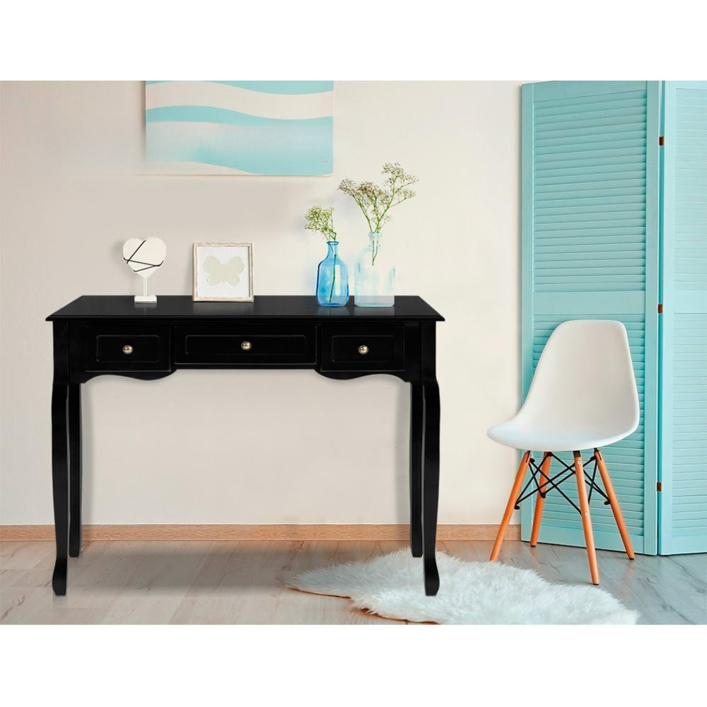 Hallway Console Table Hall Side Dressing Entry Display 3 Drawers Black