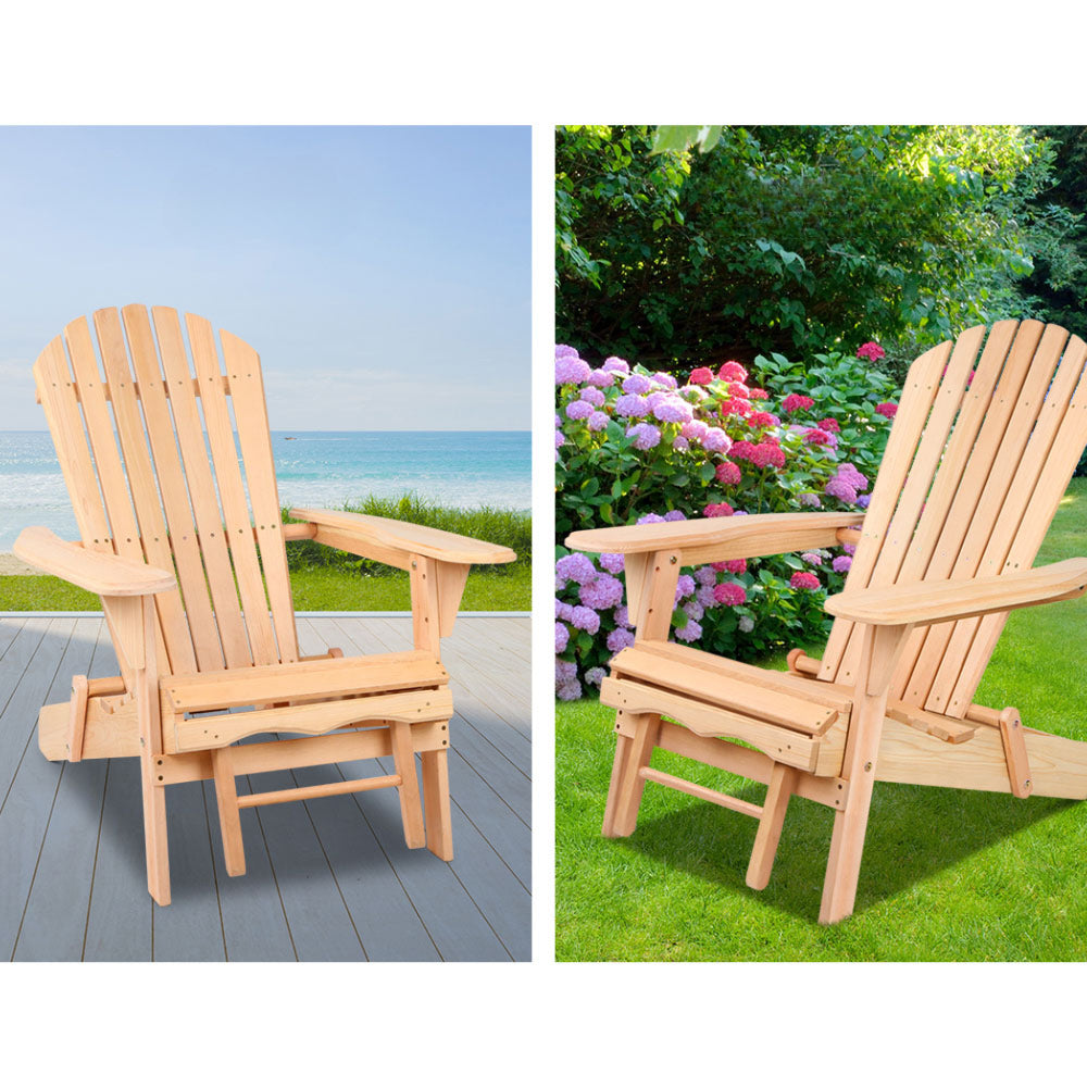 Outdoor Sun Chairs Patio Furniture Beach Lounger - Set of 2