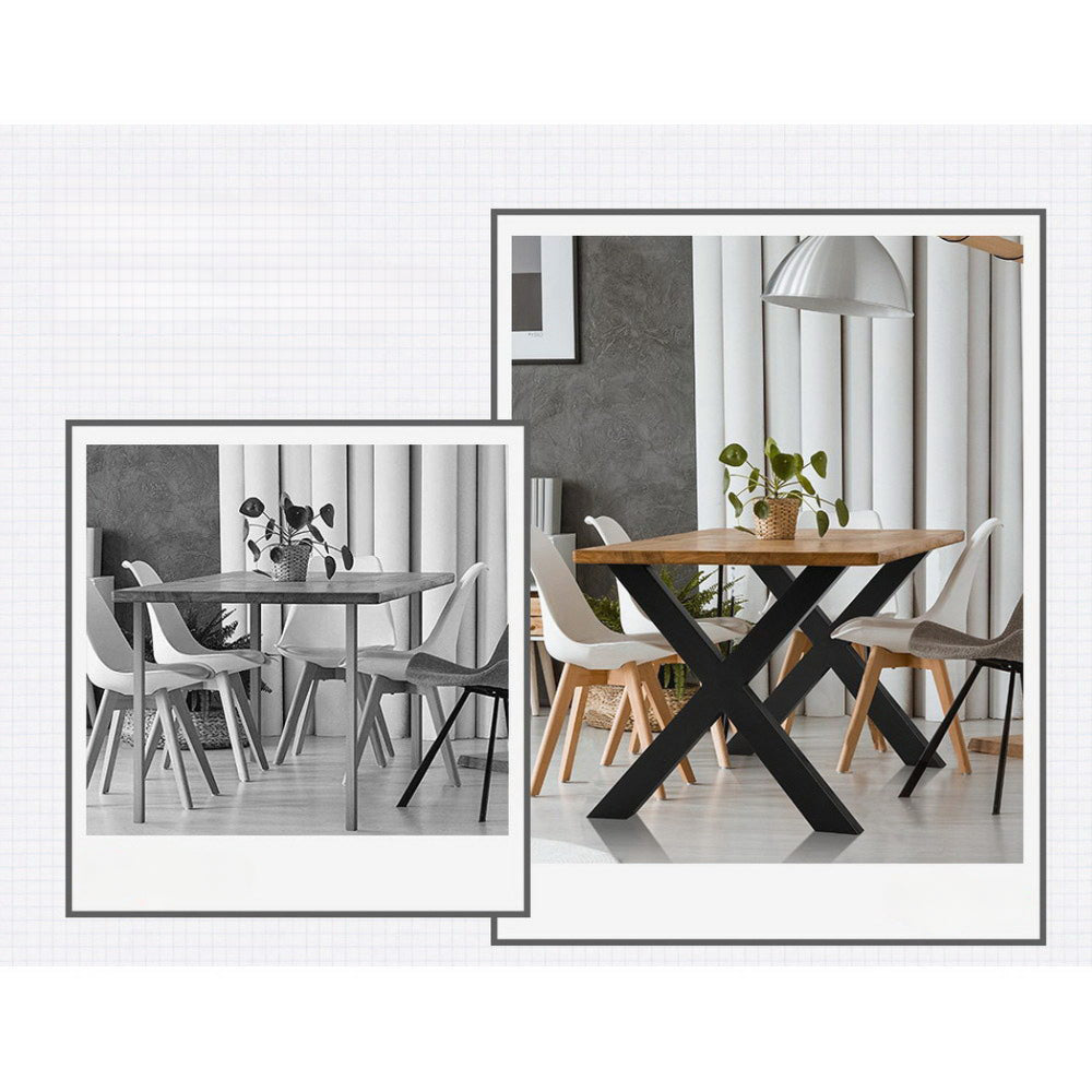 2x Metal Legs Coffee Dining Table Steel Industrial Vintage Bench X Shape 710MM