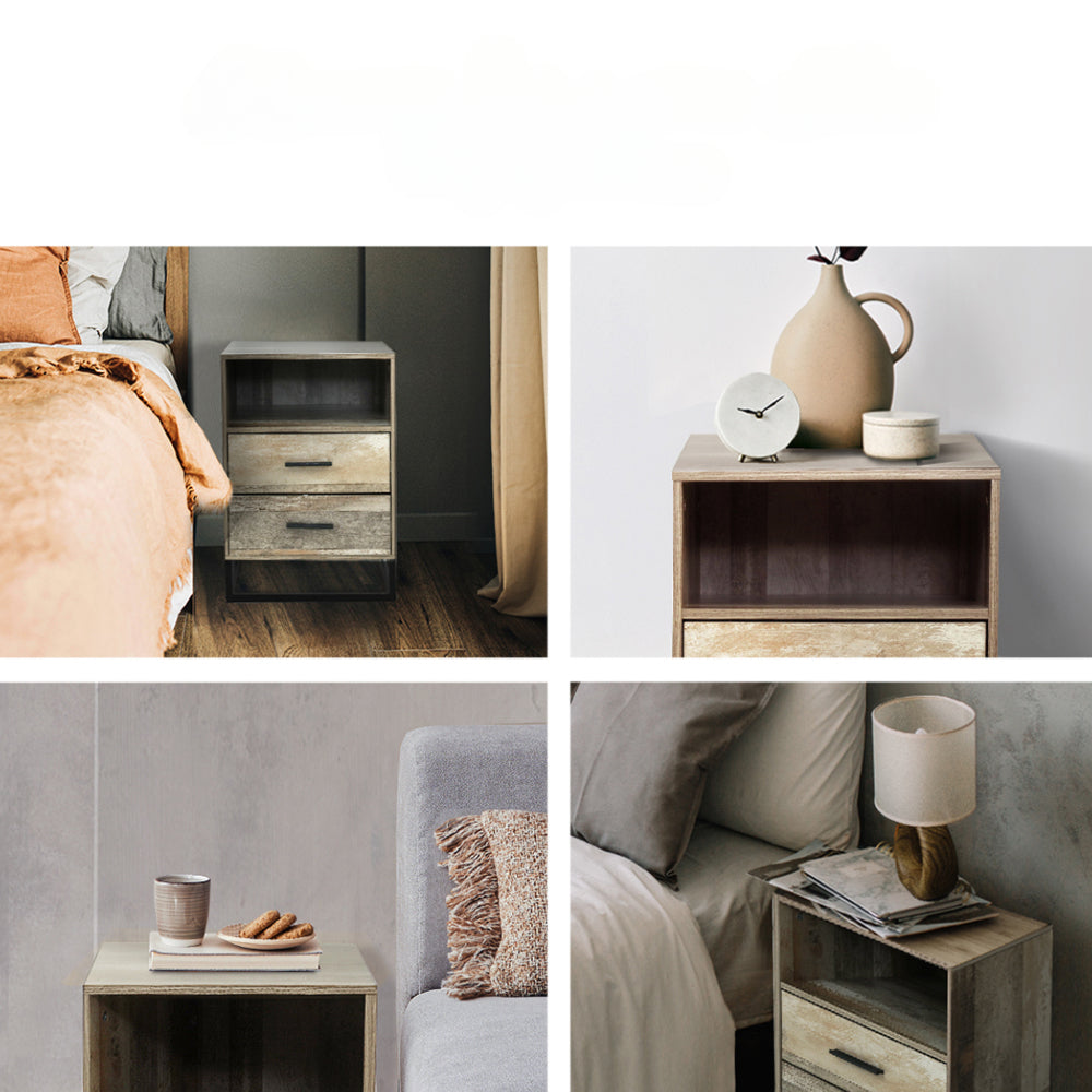 Bedside Tables Drawers Side Table Nightstand Storage Cabinet Unit Wood